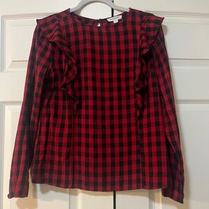 Beach lunch lounge buffalo plaid long sleeve shirt